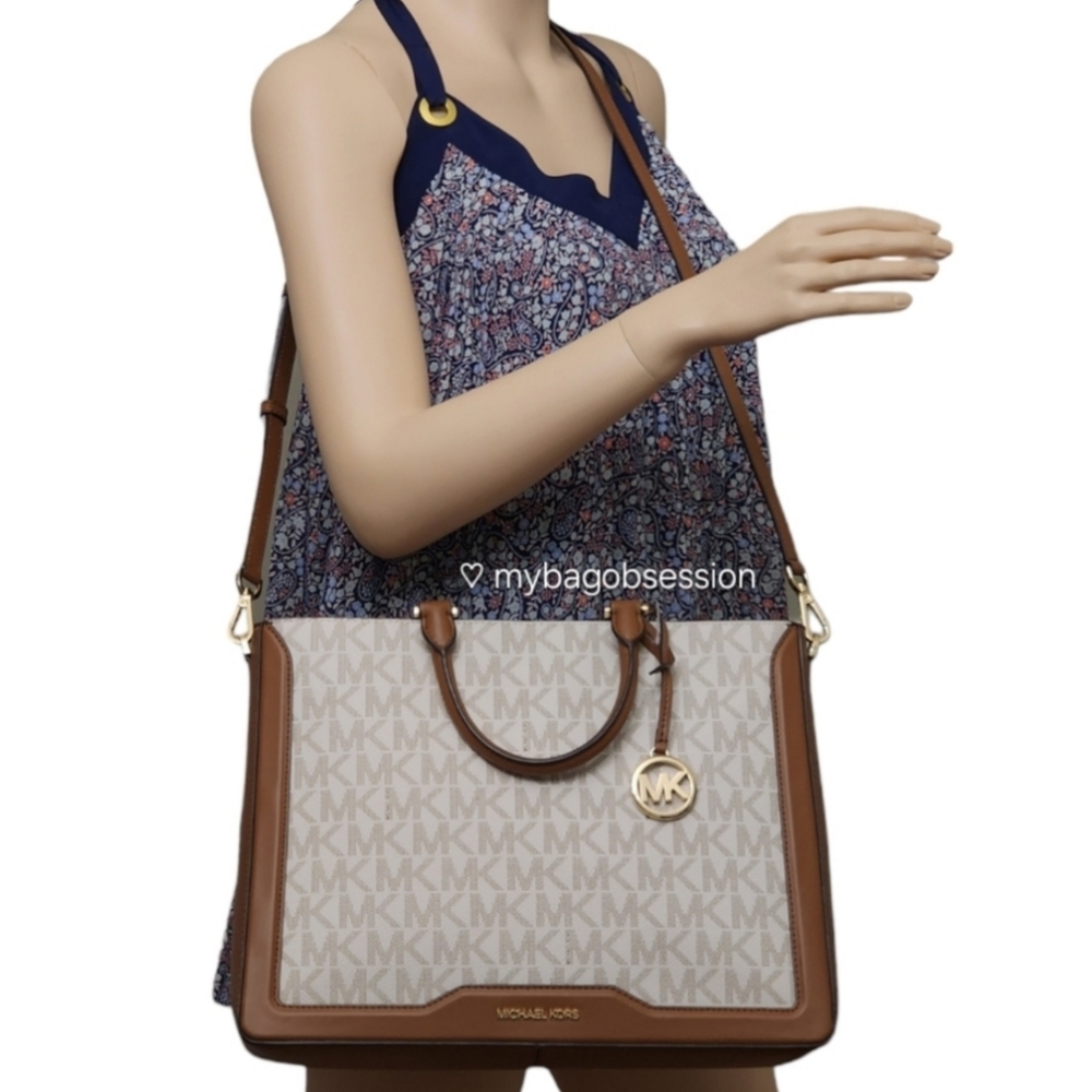 Michael Kors Jessie Logo Large Satchel - Picture 9 of 10